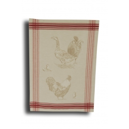 Tea towel 'goose and rooster' 70x50 Tea towel 'goose and rooster' 70x50