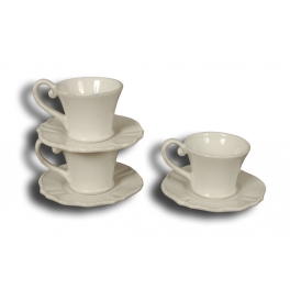 Collioure espresso cup and saucer, white ceramic h.5.5 Collioure espresso cup and saucer, white ceramic h.5.5