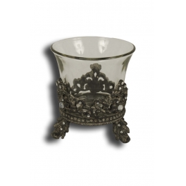 Ornate candle holder with brilliants h.10 d.9 Ornate candle holder with brilliants h.10 d.9