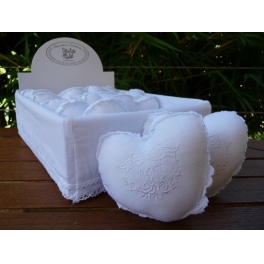 Embroidered fragrance heart pillows rose scent 10x10