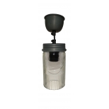 Jam jar ceiling light with matching ceiling cup, cylindrical h.17 d.9 cable 130