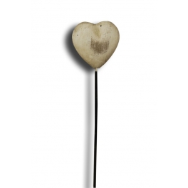 Garden marker, reconstituted stone heart on spike h.38 6x3.5 Garden marker, reconstituted stone heart on spike h.38 6x3.5