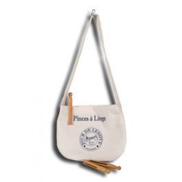 Jour de lessive peg bag with strap 18x18 Jour de lessive peg bag with strap 18x18