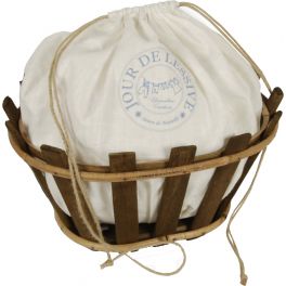 Oval wood slat basket h.20 40x31 'jour de lessive' Oval wood slat basket h.20 40x31 'jour de lessive'