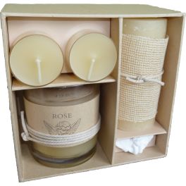Candle gift box, rose scent 14.8x14.8