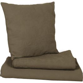 Floral embossed square cushion taupe, removable cover 48x48 'garance' Floral embossed square cushion taupe, removable cover 48x48 'garance'