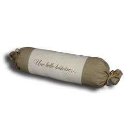 Linen Une belle histoire bolster cushion L65cm Linen Une belle histoire bolster cushion L65cm