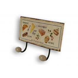 Plate with 2 hooks 'les fromages' 23x12 Plate with 2 hooks 'les fromages' 23x12