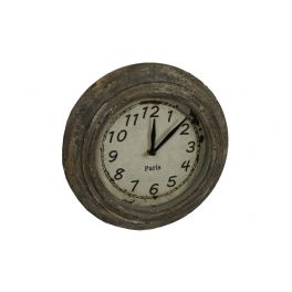 Zinc clock small, distressed finish d.26 Zinc clock small, distressed finish d.26