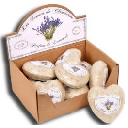 Lavender heart shaped Marseille soap, film wrapped 100g Lavender heart shaped Marseille soap, film wrapped 100g