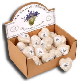 Lavender heart shaped Marseille soap, film wrapped 25g Lavender heart shaped Marseille soap, film wrapped 25g