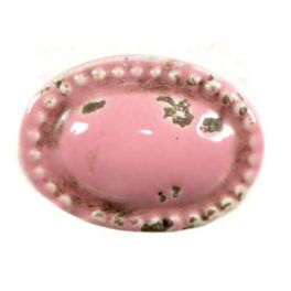 Door knob, rose porcelain oval L 4.5 Door knob, rose porcelain oval L 4.5