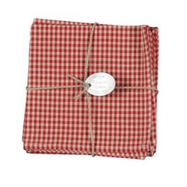 Red check set 6 serviettes 40x40 Red check set 6 serviettes 40x40