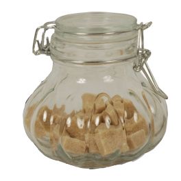 Pumpkin shaped glass jar with hermetic seal h.10.5 d.10.5 Pumpkin shaped glass jar with hermetic seal h.10.5 d.10.5