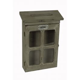 Letter box, grey patina wood 39x27 Letter box, grey patina wood 39x27
