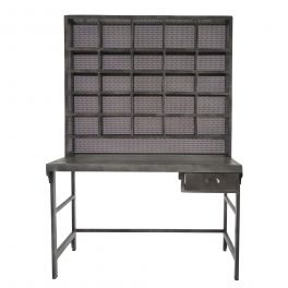 Indus home office desk and shelving, metal 130X74 H190 Indus home office desk and shelving, metal 130X74 H190