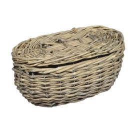 Grey wicker basket, medium 25x12 Grey wicker basket, medium 25x12