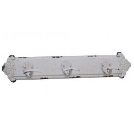 Pressed metal white triple wall hook L 42 x W 9 Pressed metal white triple wall hook L 42 x W 9