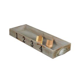 French blue tray, wood 44x15 h5 French blue tray, wood 44x15 h5