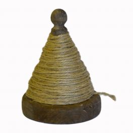 Conical string ball on wooden dispenser, large d14.5 h19 Conical string ball on wooden dispenser, large d14.5 h19