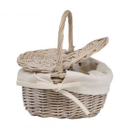 Mini grey wicker picnic basket 32x10 h26 Mini grey wicker picnic basket 32x10 h26