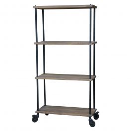 Industry shelf unit, metal and wood D 40 x W 90 x H 180 Industry shelf unit, metal and wood D 40 x W 90 x H 180