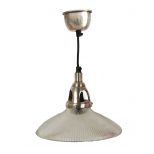 Serrated glass ceiling light with matching metal ceiling cup, d.22