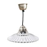 Scalloped glass ceiling light with matching metal ceiling cup, d.26.5 h.7.5