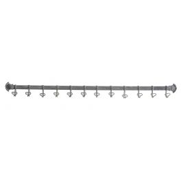 Grey metal wall 12 hook rack l.110 Grey metal wall 12 hook rack l.110
