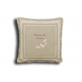 Square cushion, removable cover 40x40 'histoire de cuisine' Square cushion, removable cover 40x40 'histoire de cuisine'